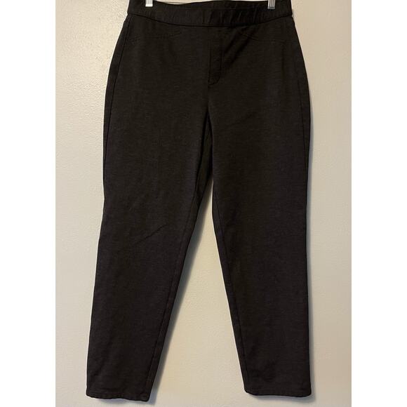 J. Jill Ponte Slim Leg Pant Women’s Medium Gray Mid-Rise Pull-On Stretch Knit - Picture 1 of 10